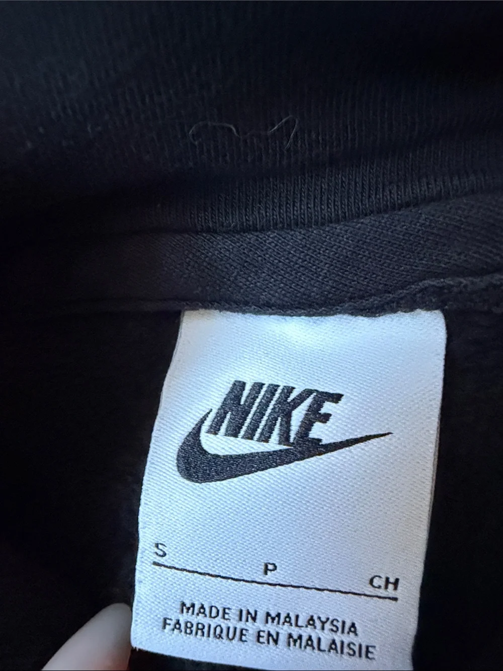 Nike Black Kids Hoodie with White Swoosh Logo